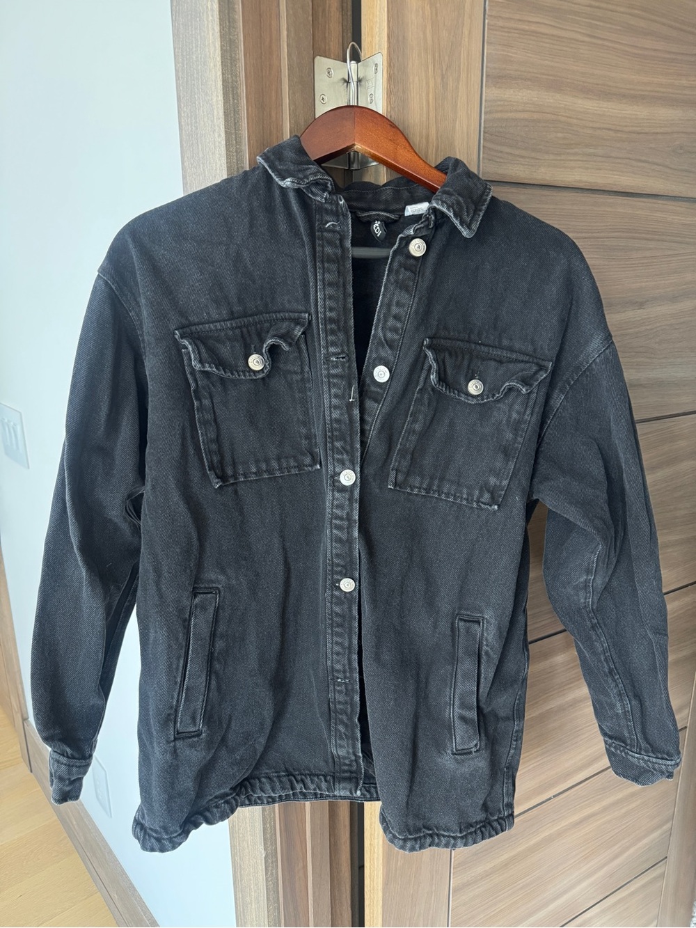 H&M Black Washed Shirt Jacket